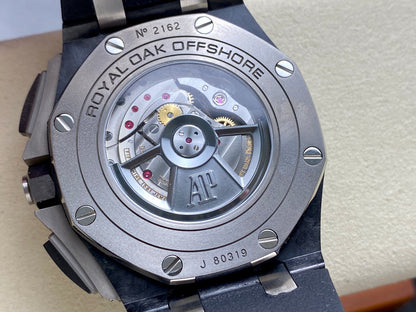 Royal Oak Offshore 44mm Forged Carbon TKF Best Edition Black Dial on Black Rubber Strap A3126