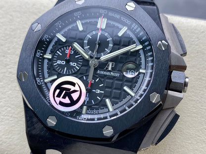 Royal Oak Offshore 44mm Forged Carbon TKF Best Edition Black Dial on Black Rubber Strap A3126
