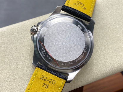 Avenger Chronometer 42mm GMT Yellow Second Hand SS BLSF 1:1 Best Version Black Dial On Black Nylon Strap A2836
