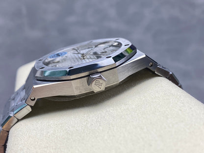 Royal Oak 15500 SS APSF 1:1 Best Edition White Dial on SS Bracelet SA4302 Super Clone V2 (SW Dial)