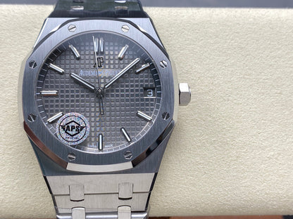 Royal Oak 15500 SS APSF 1:1 Best Edition Gray Dial on SS Bracelet SA4302 Super Clone V2 (SW Dial)