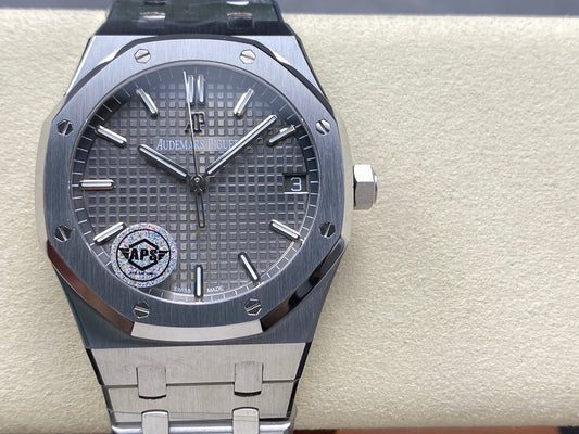 Royal Oak 15500 SS APSF 1:1 Best Edition Gray Dial on SS Bracelet SA4302 Super Clone V2 (SW Dial)