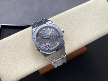 Royal Oak 15500 SS APSF 1:1 Best Edition Gray Dial on SS Bracelet SA4302 Super Clone V2 (SW Dial)
