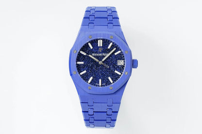 Royal Oak 15500 Blue Ceramic APSF 1:1 Best Edition Blue Stars Dial on Blue Ceramic Bracelet SA4302 Super Clone