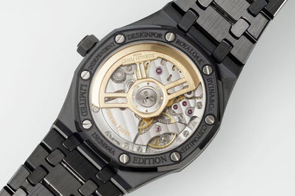 Royal Oak 15500 Black Ceramic APSF 1:1 Best Edition Blue Stars Dial on Black Ceramic Bracelet SA4302 Super Clone