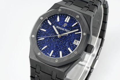 Royal Oak 15500 Black Ceramic APSF 1:1 Best Edition Blue Stars Dial on Black Ceramic Bracelet SA4302 Super Clone