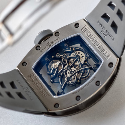 RM055 Gray Ceramic Umi Office 1:1 Best Edition Skeleton Dial Black Rubber Strap RMUL2 Super Clone (Free Sprung)