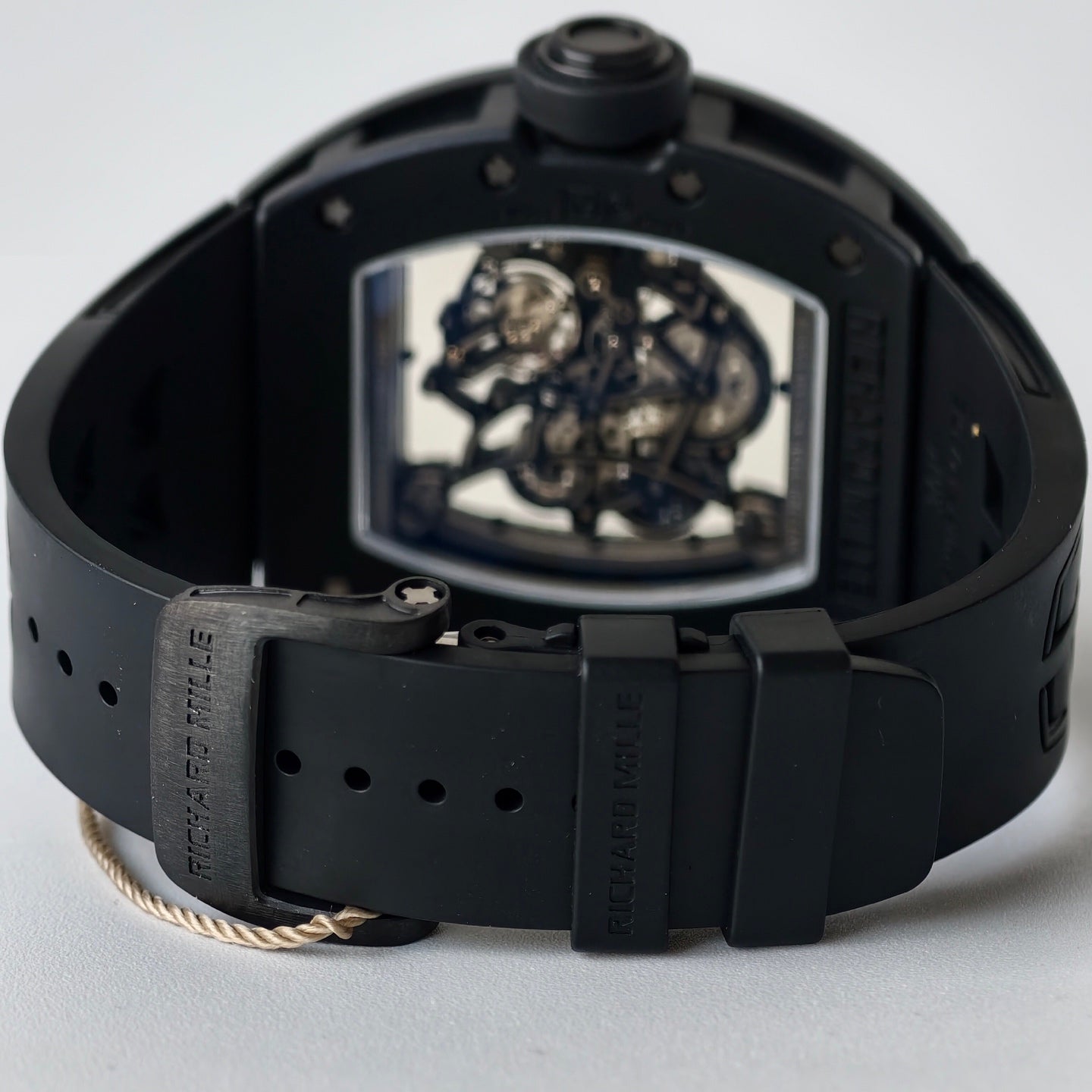 RM055 Black Case Black Inner Bezel Umi Office 1:1 Best Edition Skeleton Dial Black Rubber Strap RMUL2 Super Clone (Free Sprung)