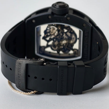 RM055 Black Case Black Inner Bezel Umi Office 1:1 Best Edition Skeleton Dial Black Rubber Strap RMUL2 Super Clone (Free Sprung)