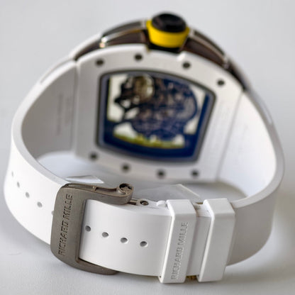 RM061 White Ceramic Umi Office 1:1 Best Edition Green skeleton White Rubber Strap RMUL2 Super Clone (Free Sprung)