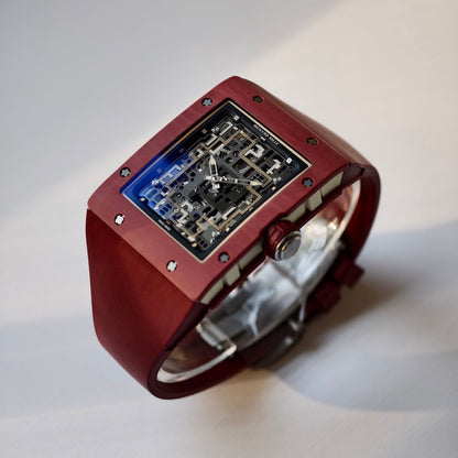 RM16-02 Red NTPT Umi Office Best Edition Skeleton Dial On Red Rubber Strap Asian CRMA9