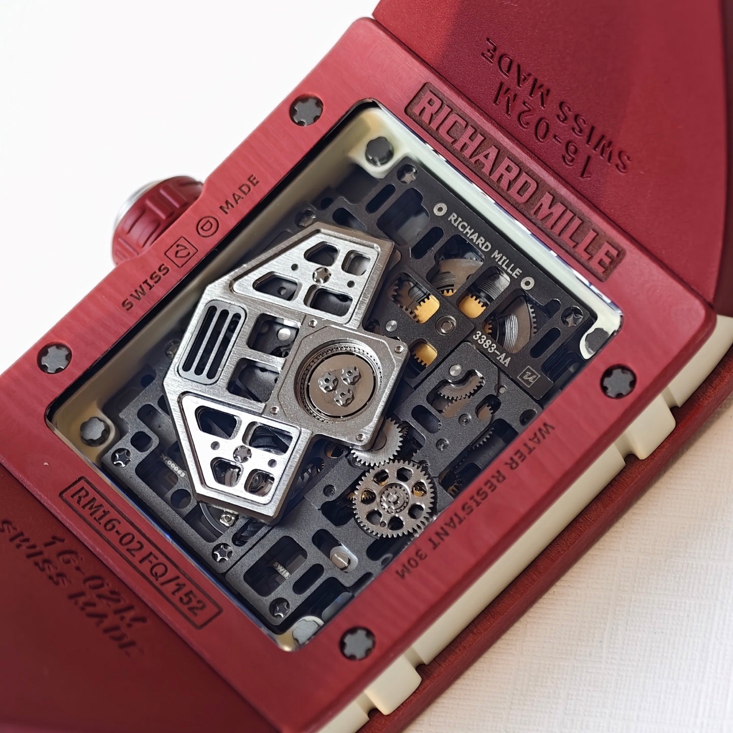 RM16-02 Red NTPT Umi Office Best Edition Skeleton Dial On Red Rubber Strap Asian CRMA9
